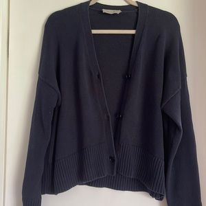 Buy Now final Price!EVERLANE All Cotton Cropped Cardigan. Navy.